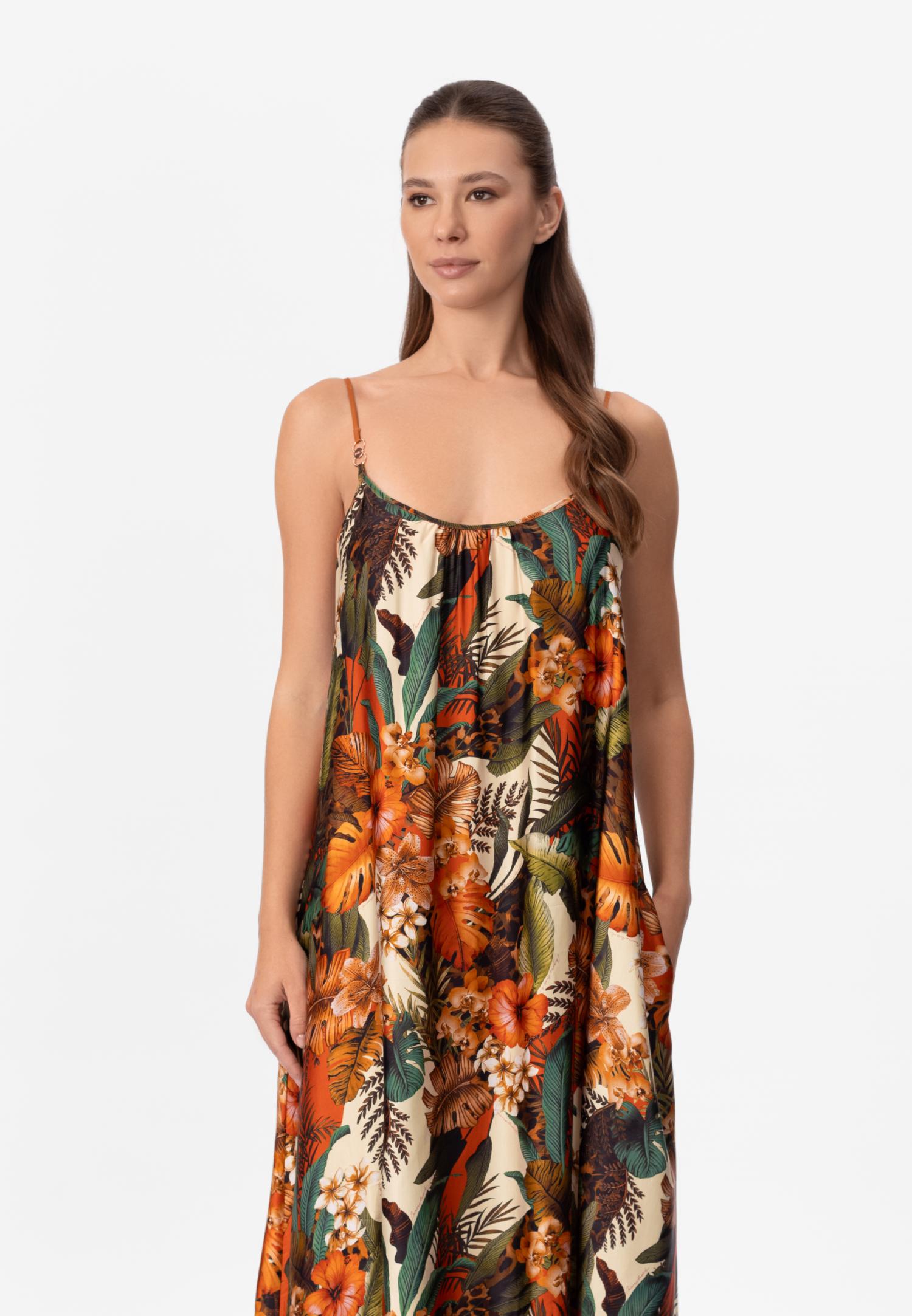 Сукня-сарафан з тенселю та шовку