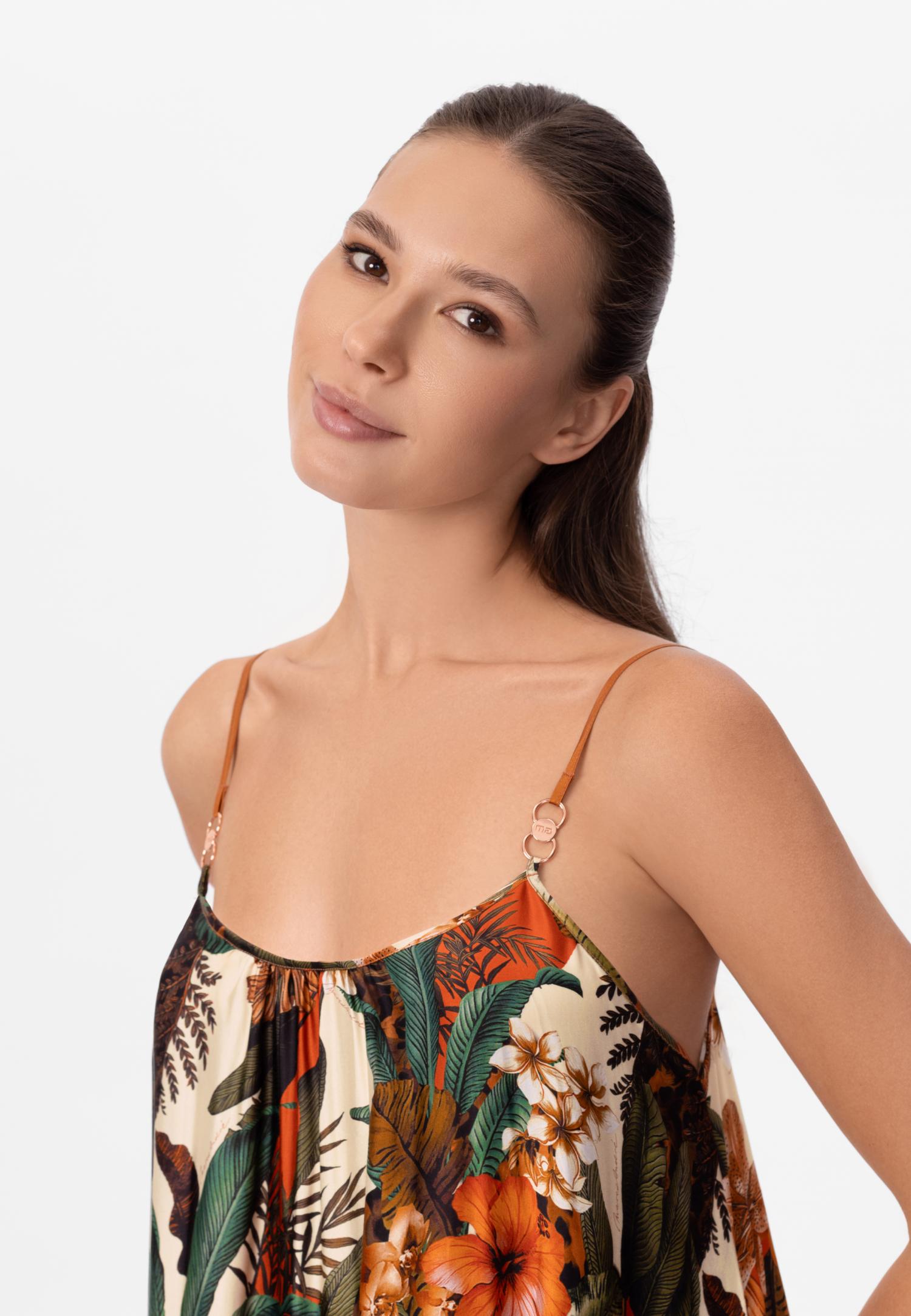 Сукня-сарафан з тенселю та шовку