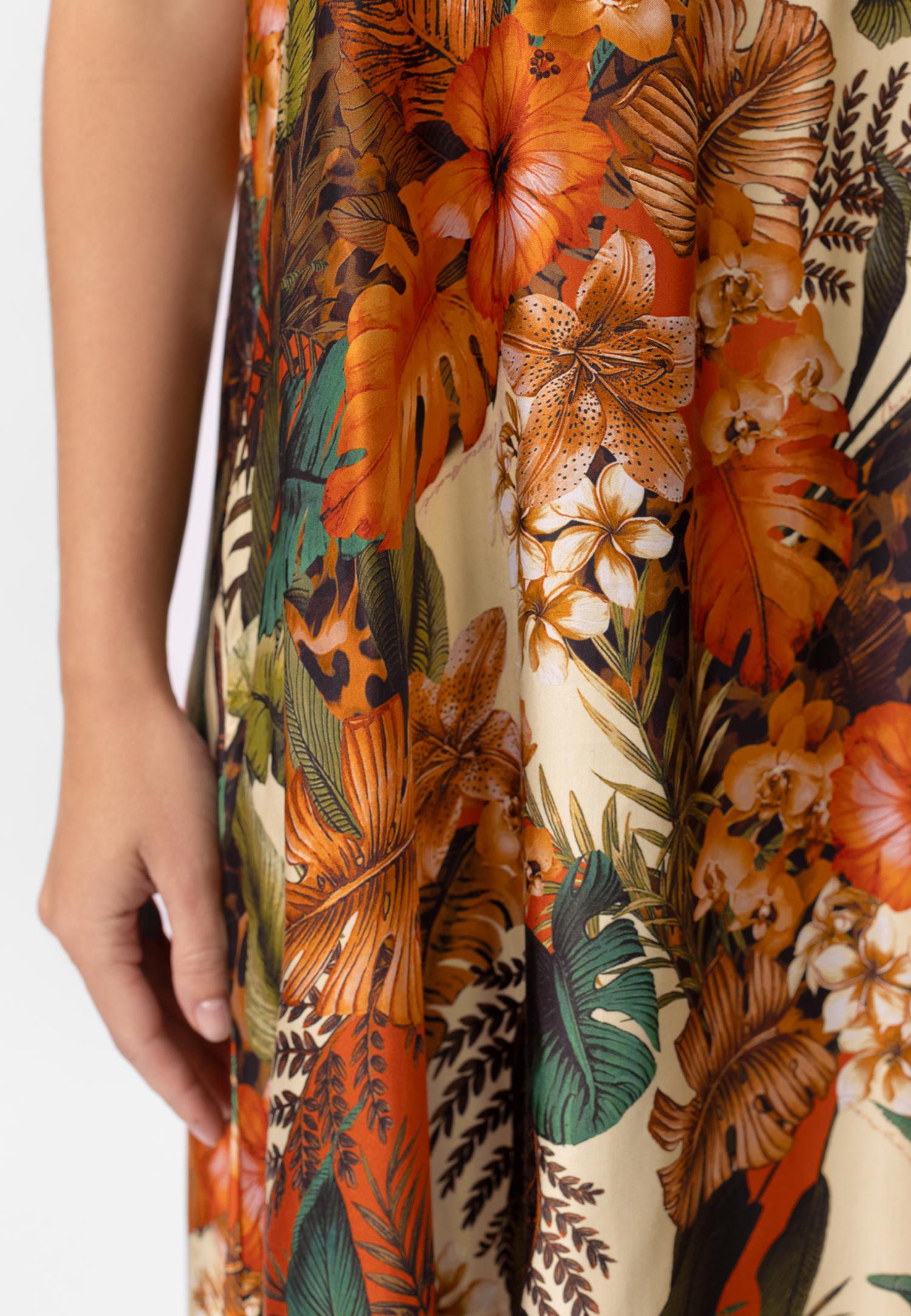 Сукня-сарафан з тенселю та шовку