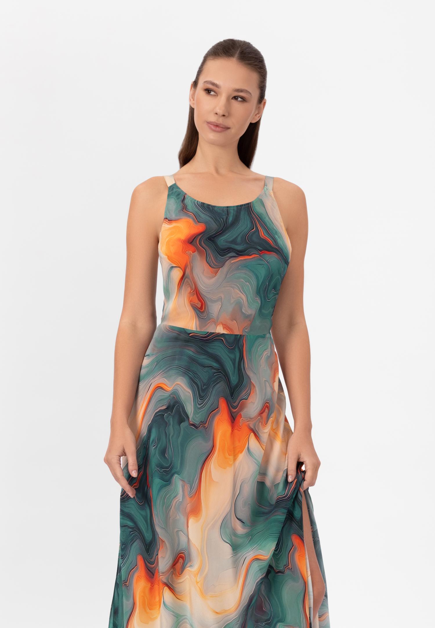 Сукня-сарафан з віскози та шовку