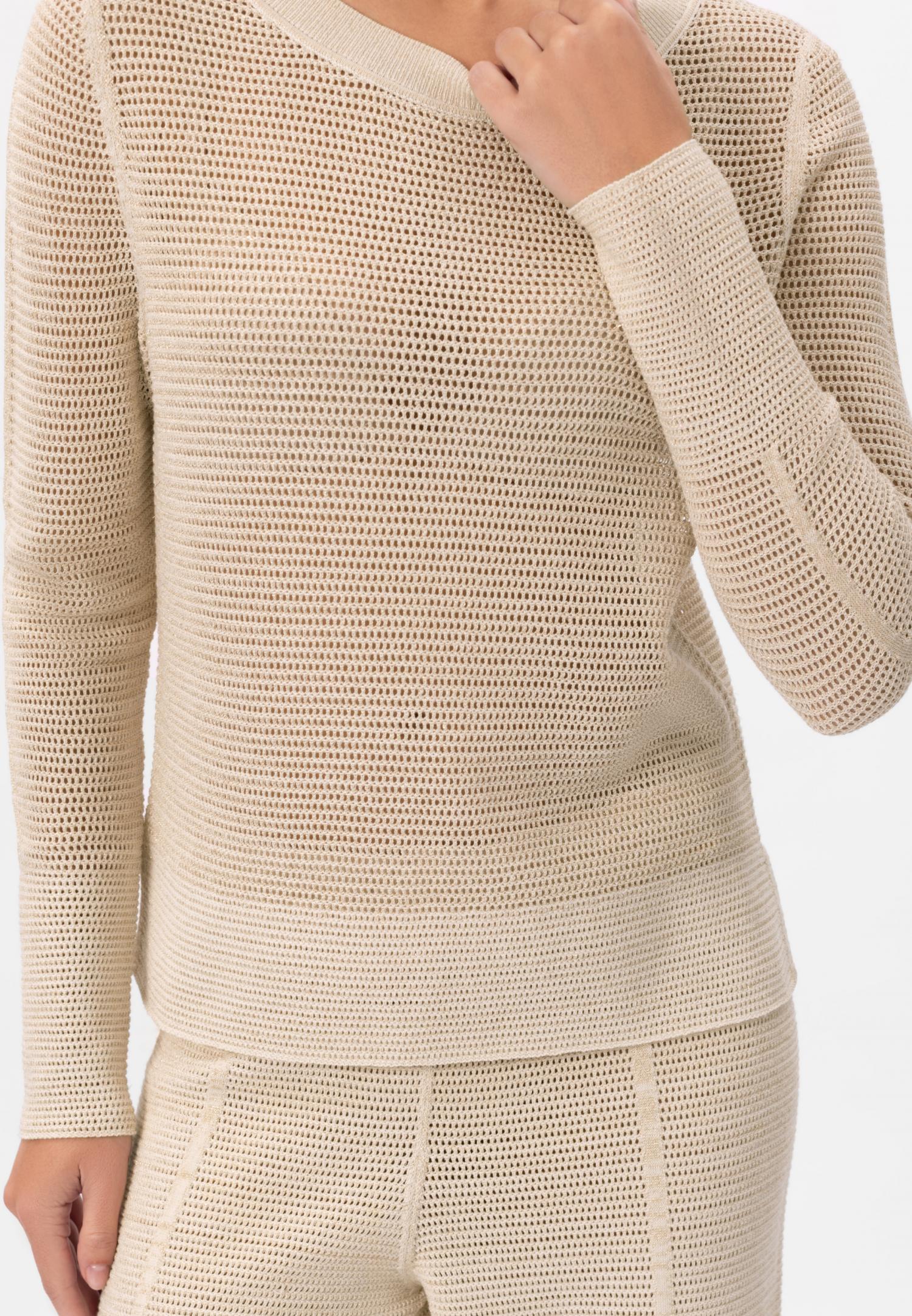 Джемпер з довгим рукавом з шовку та бавовни