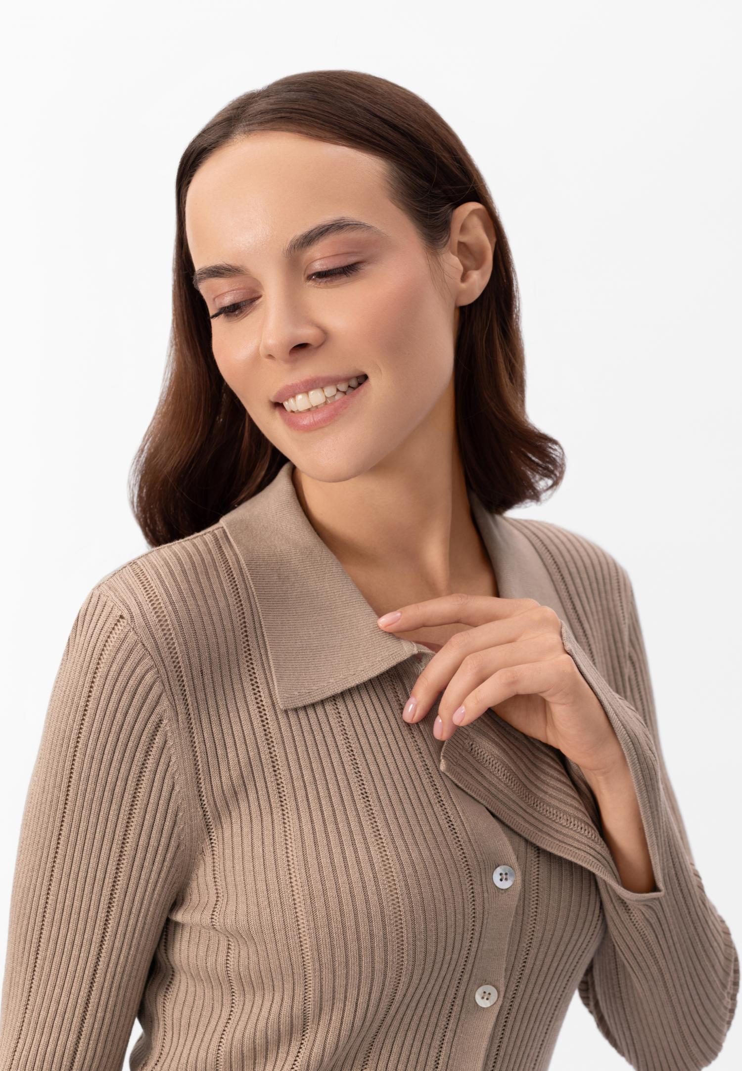 Джемпер з довгим рукавом з шовку та віскози