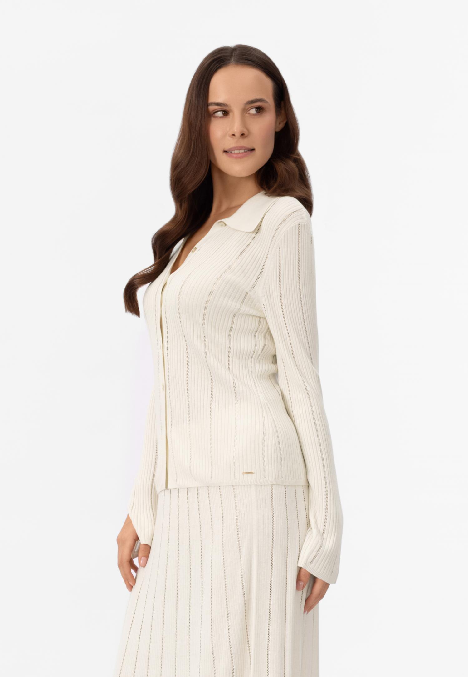 Джемпер з довгим рукавом з шовку та віскози