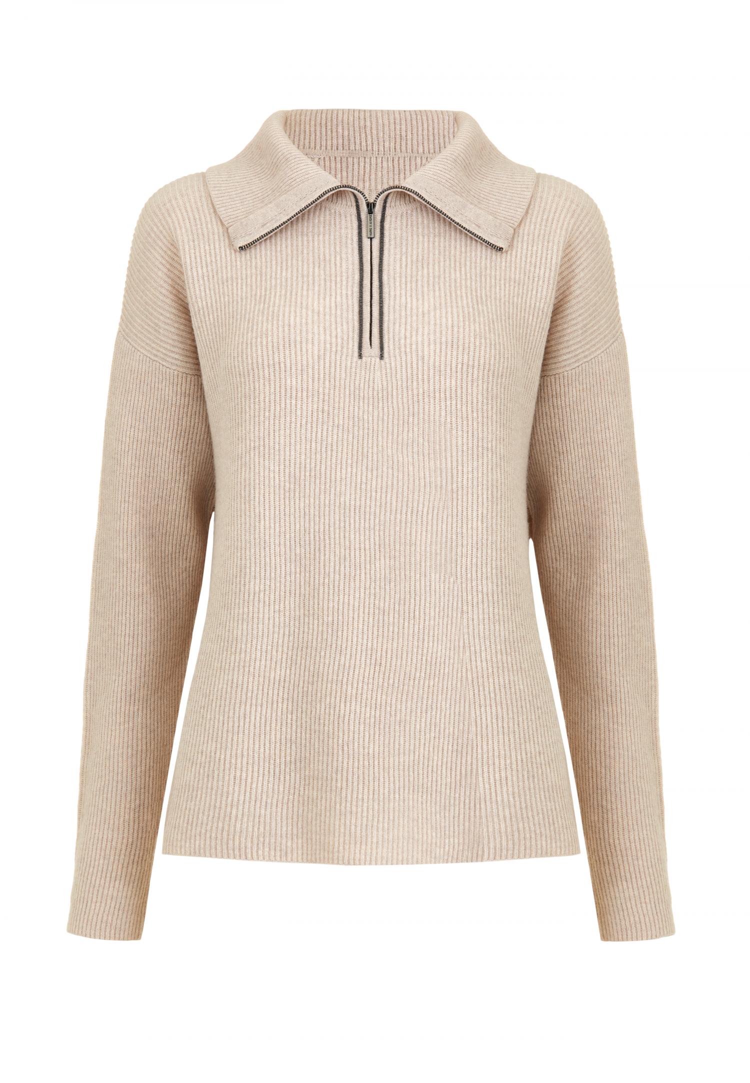 W25-00CH0423 Sweater with half zip collar