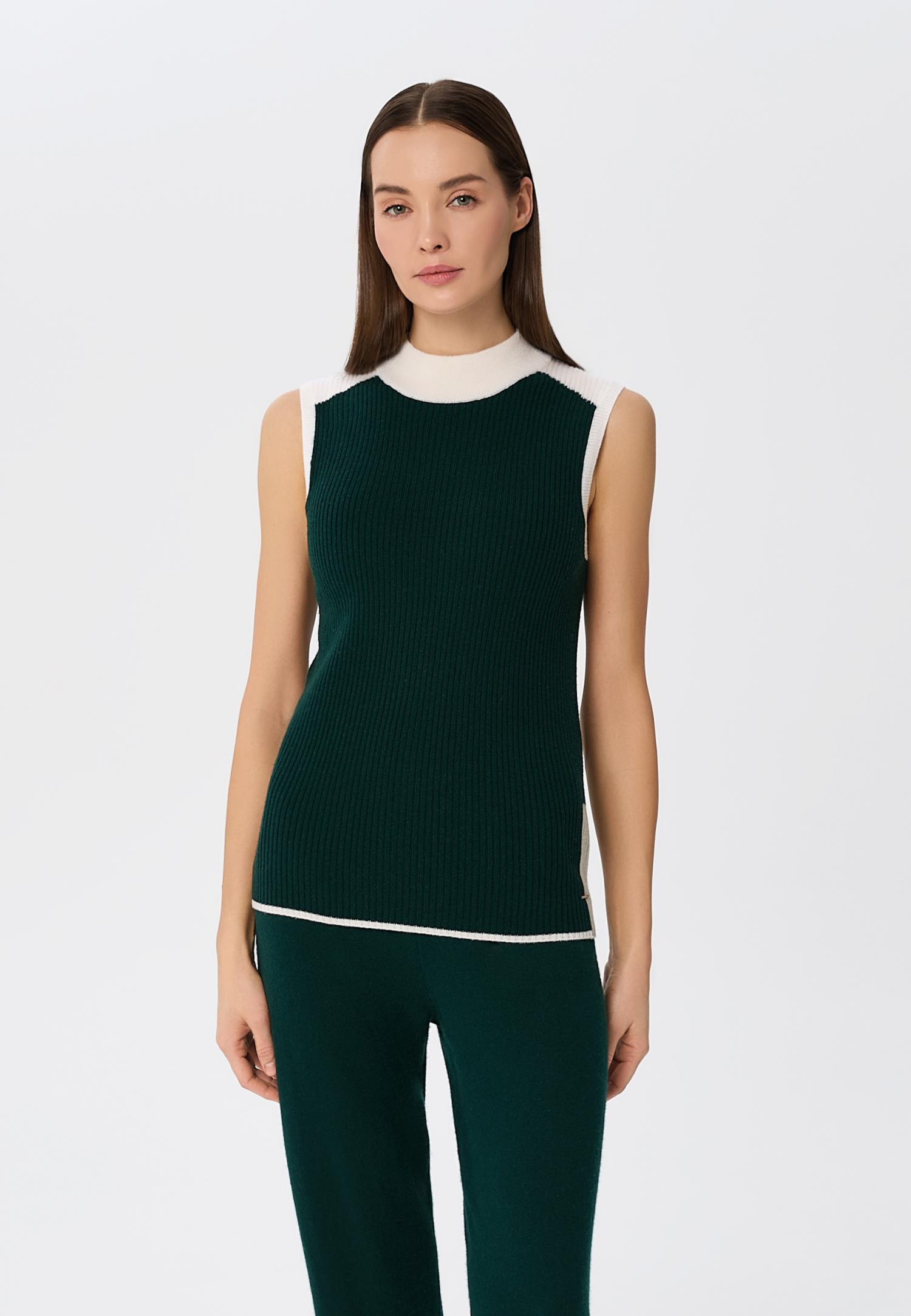 Водолазка без рукавів із кашеміру