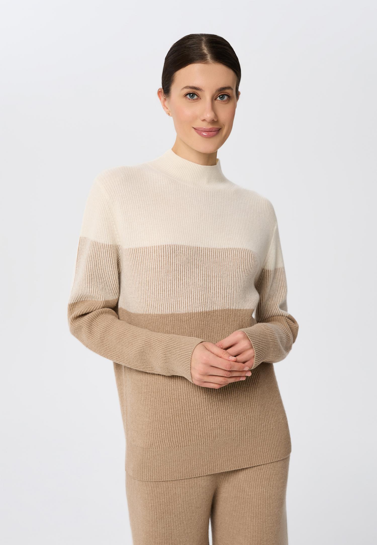 Кашеміровий светр із трикотажу в рубчик