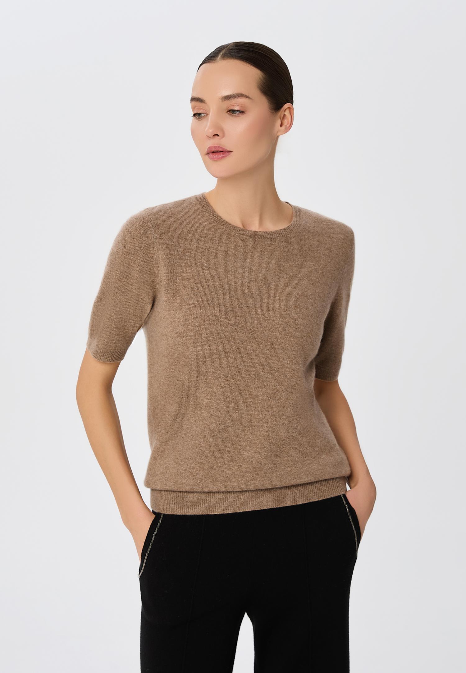 Джемпер з коротким рукавом з кашеміру