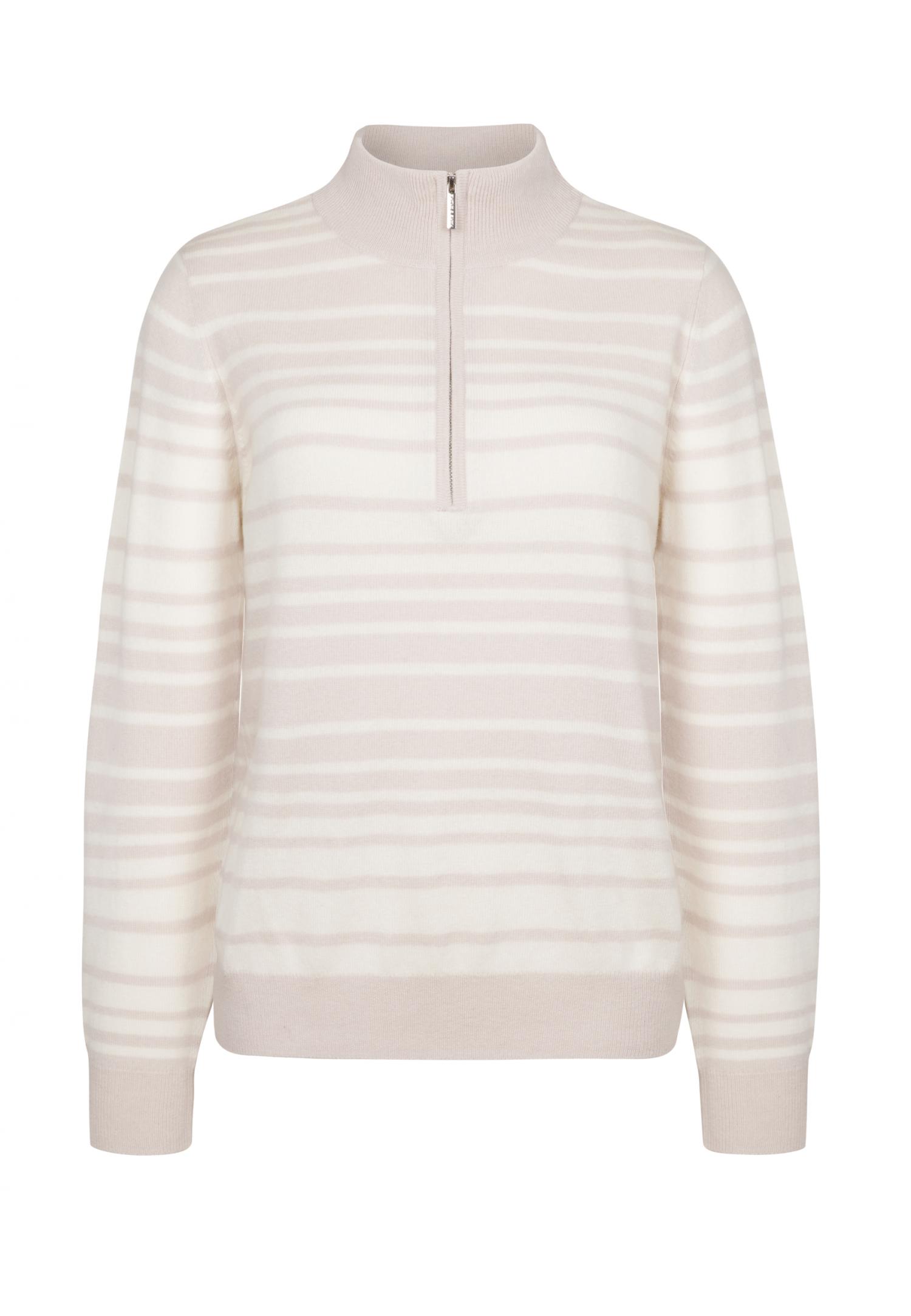 Half-zip high-neck sweater
