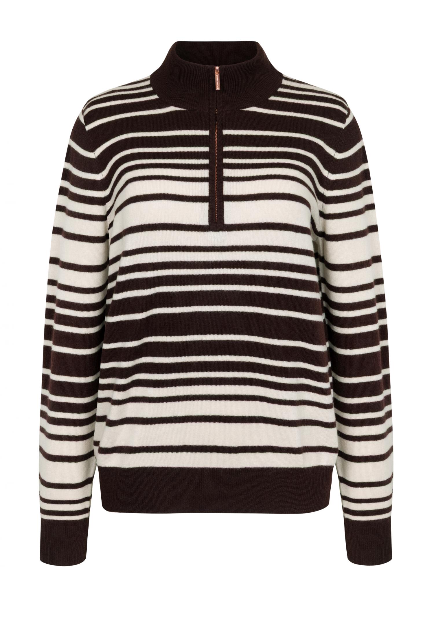 Half-zip high-neck sweater