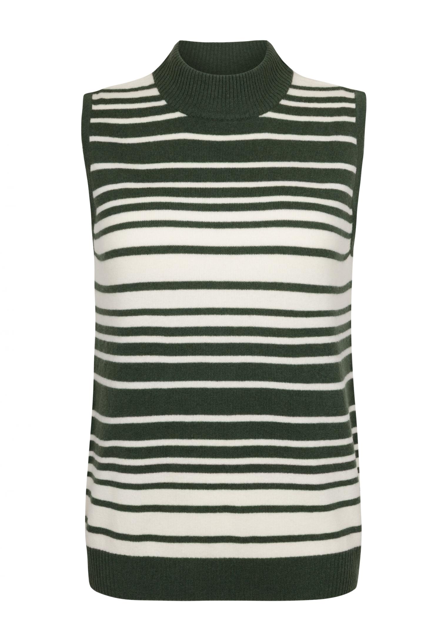 Sleeveless mock neck sweater