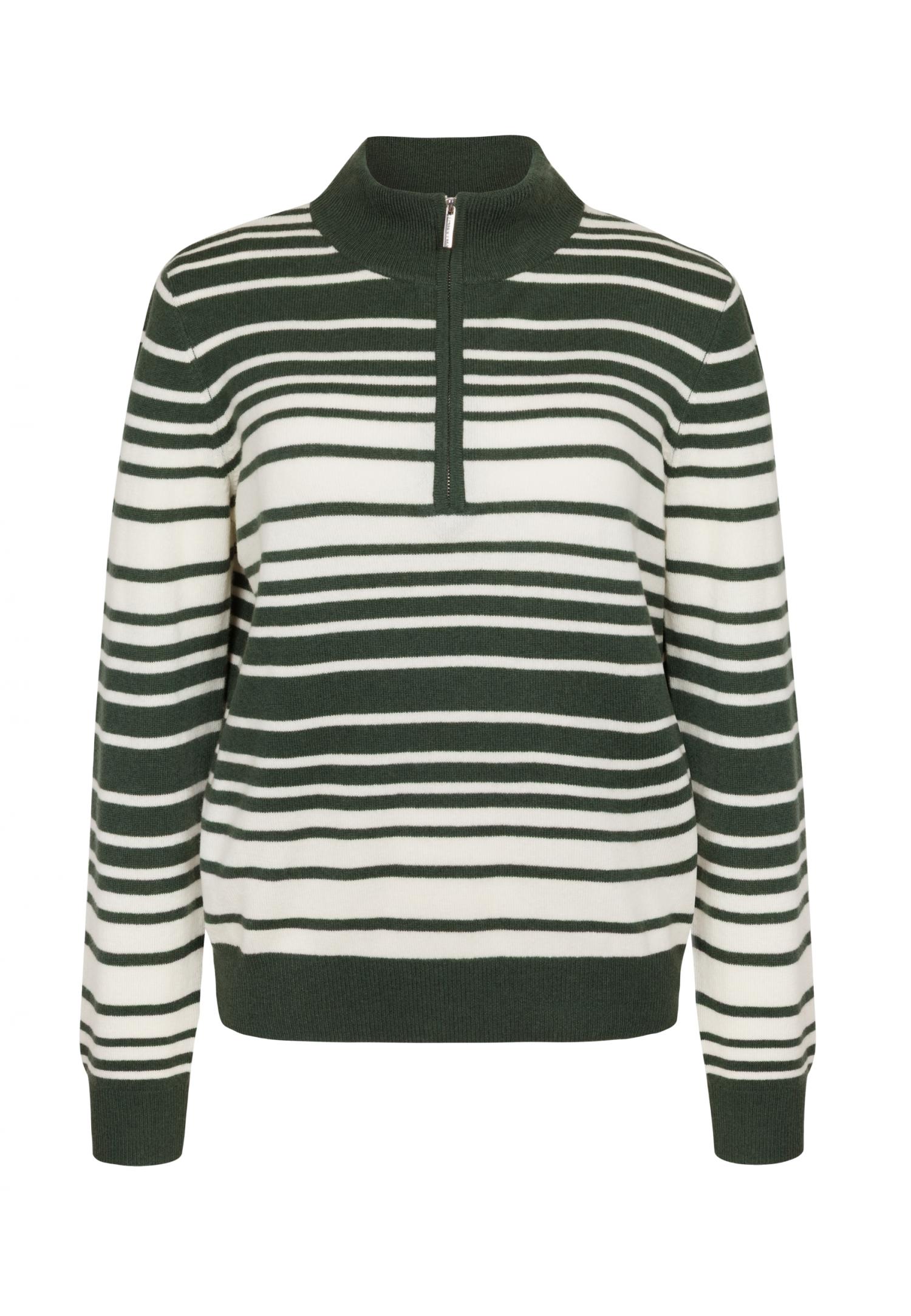 Half-zip high-neck sweater