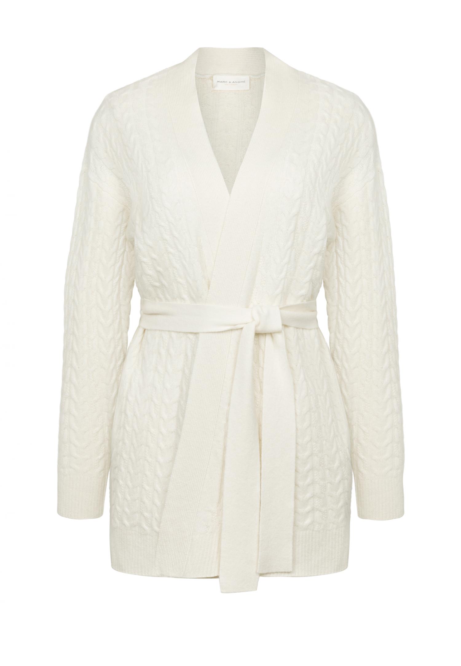 Textured cable-knit cardigan