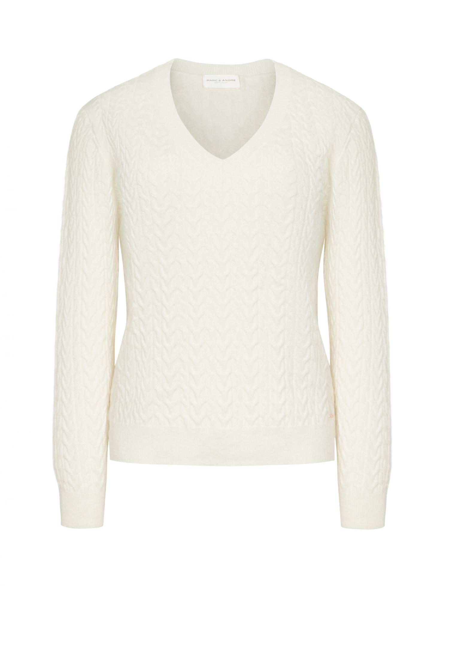 Cable-knit V-neck sweater
