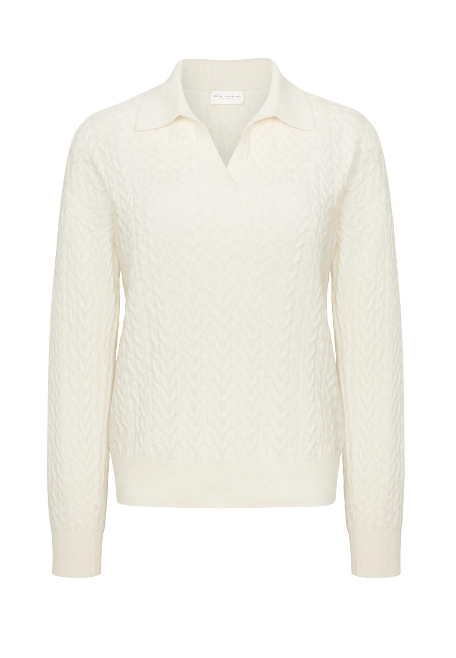 Cable-knit polo sweater