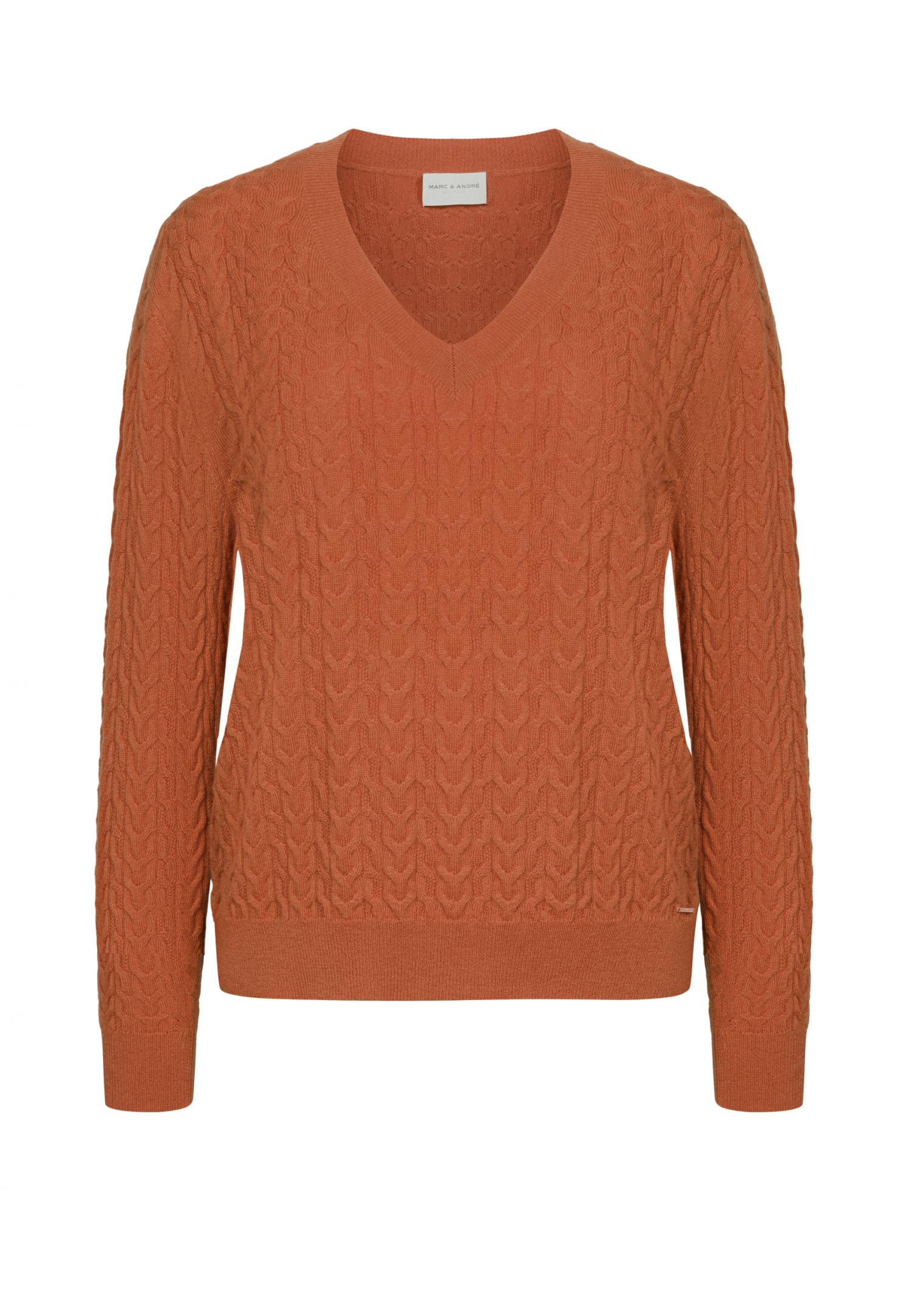 Cable-knit V-neck sweater