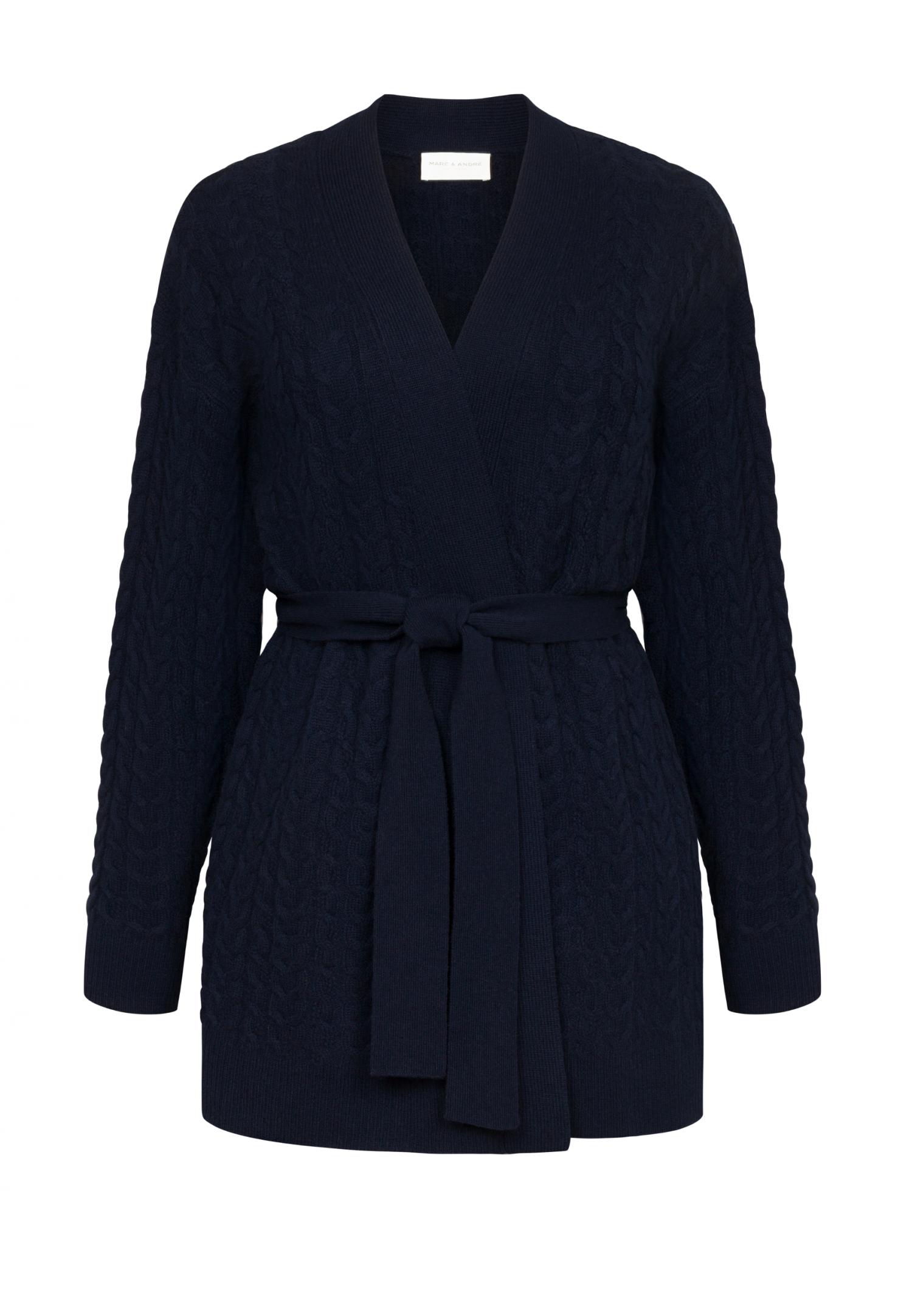 Textured cable-knit cardigan