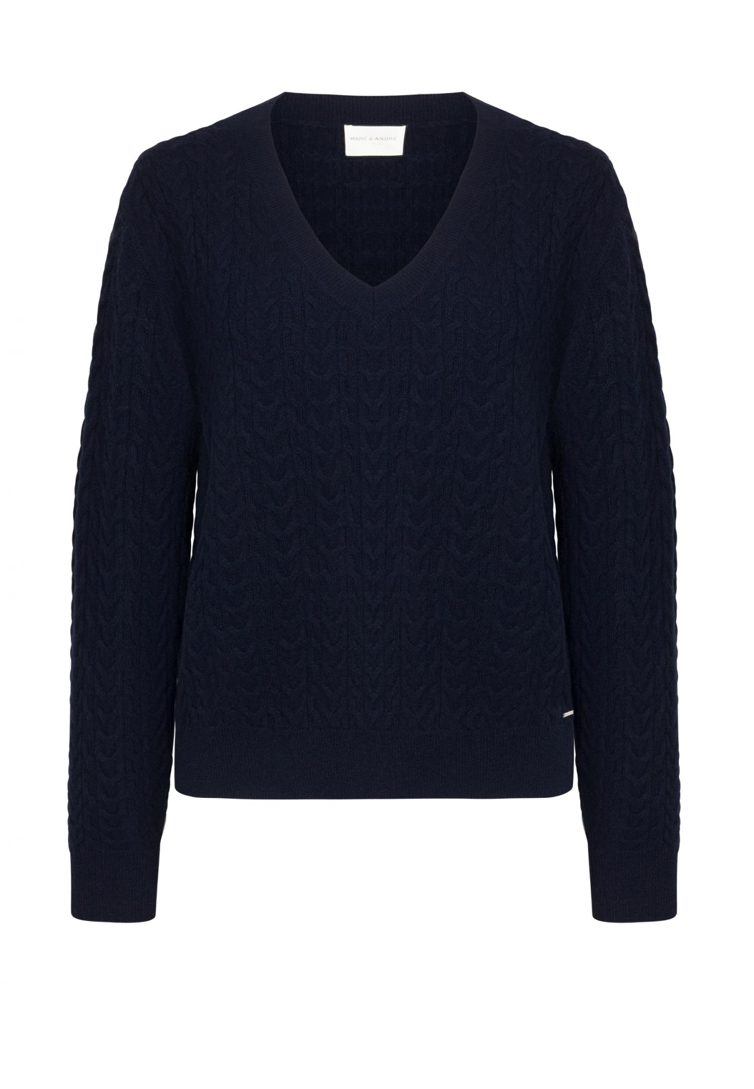 Cable-knit V-neck sweater