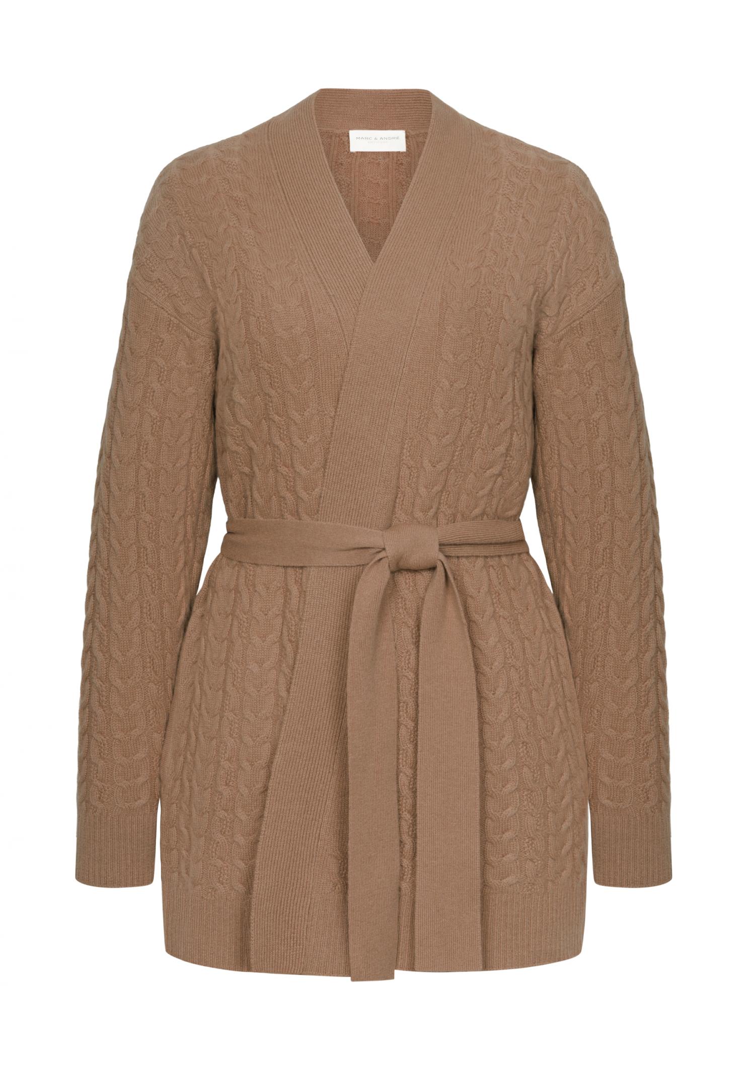Textured cable-knit cardigan