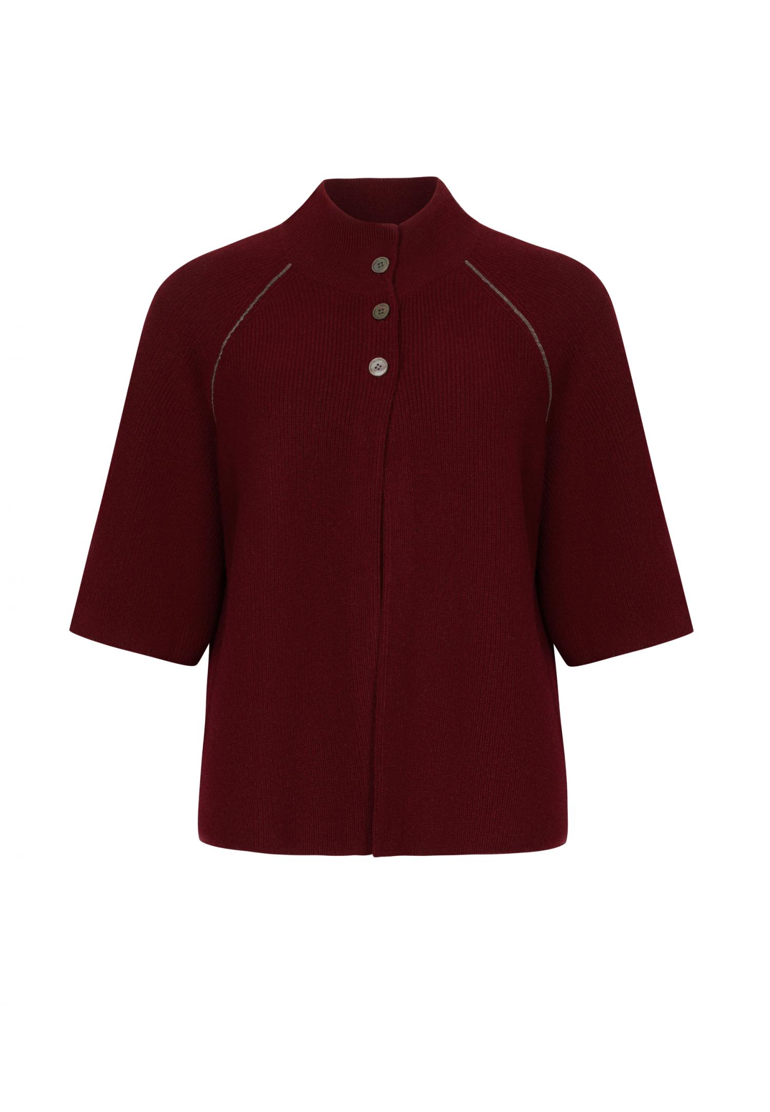 Short raglan knit cardigan