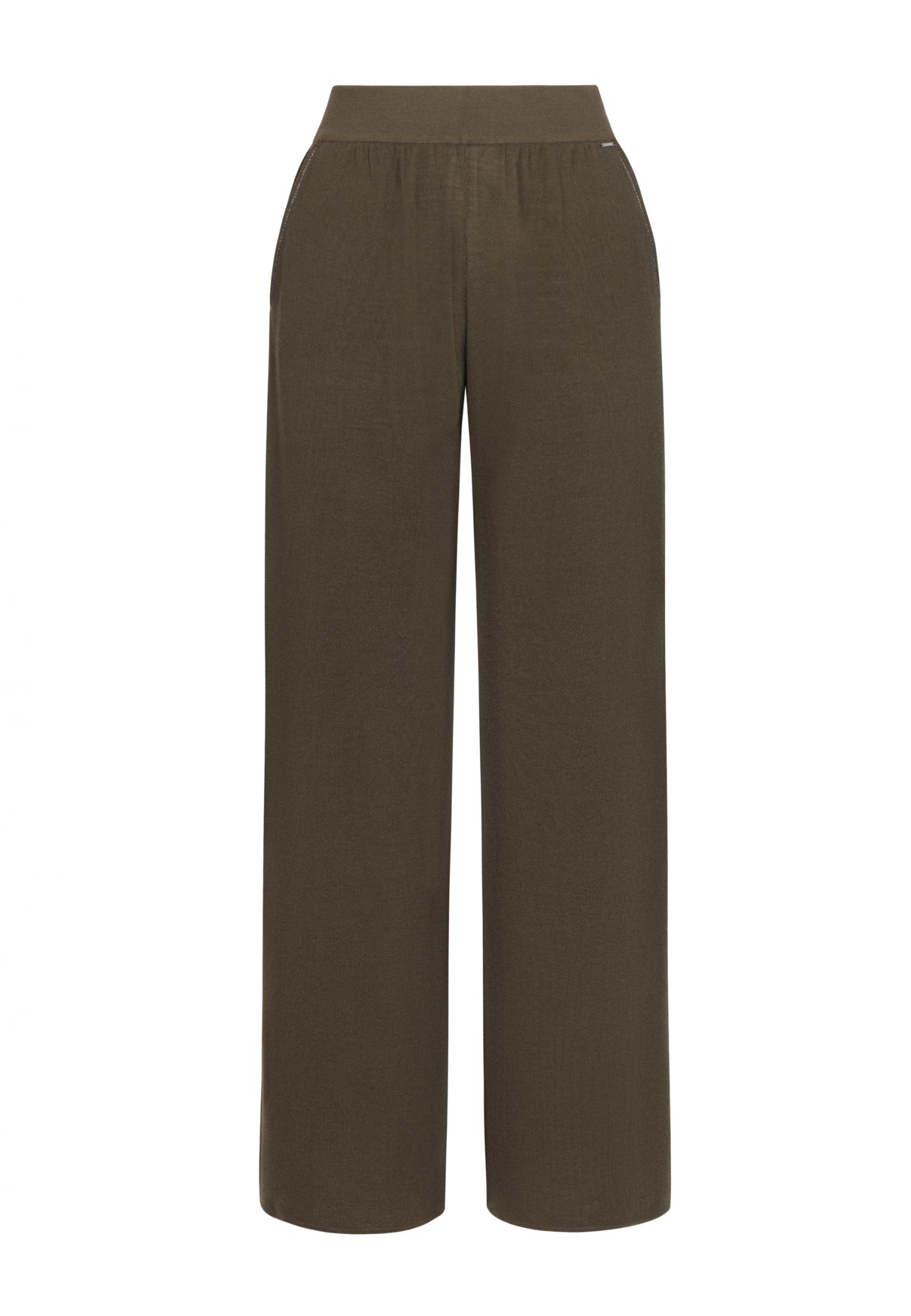 Wide-leg knit trousers