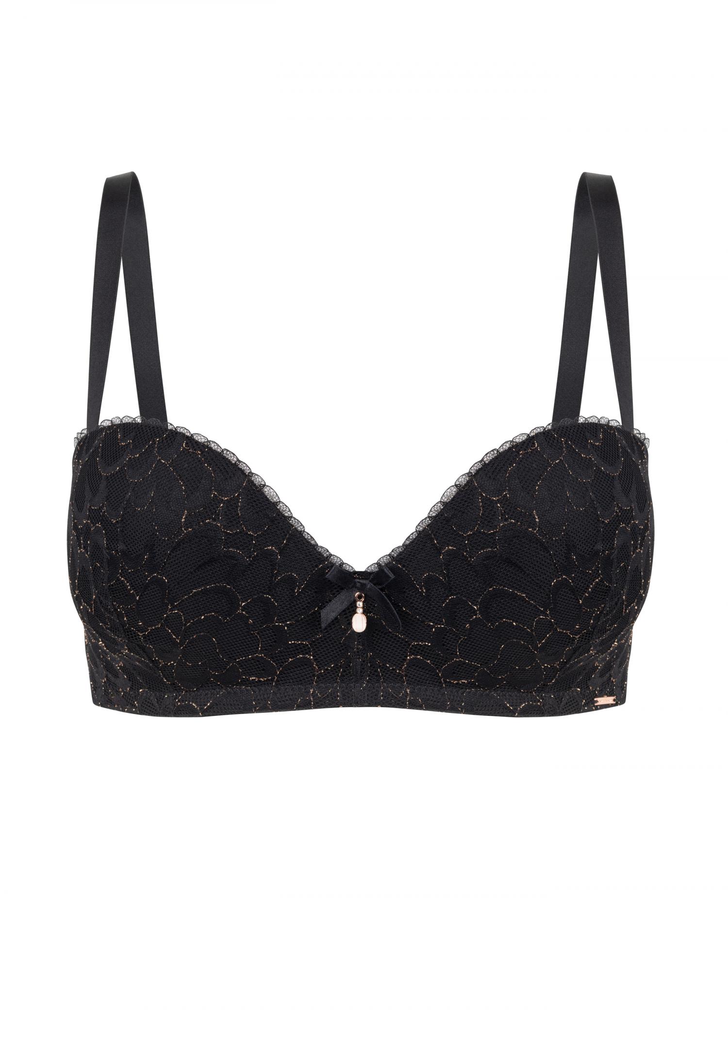 Wireless moulded double push-up balconette bra