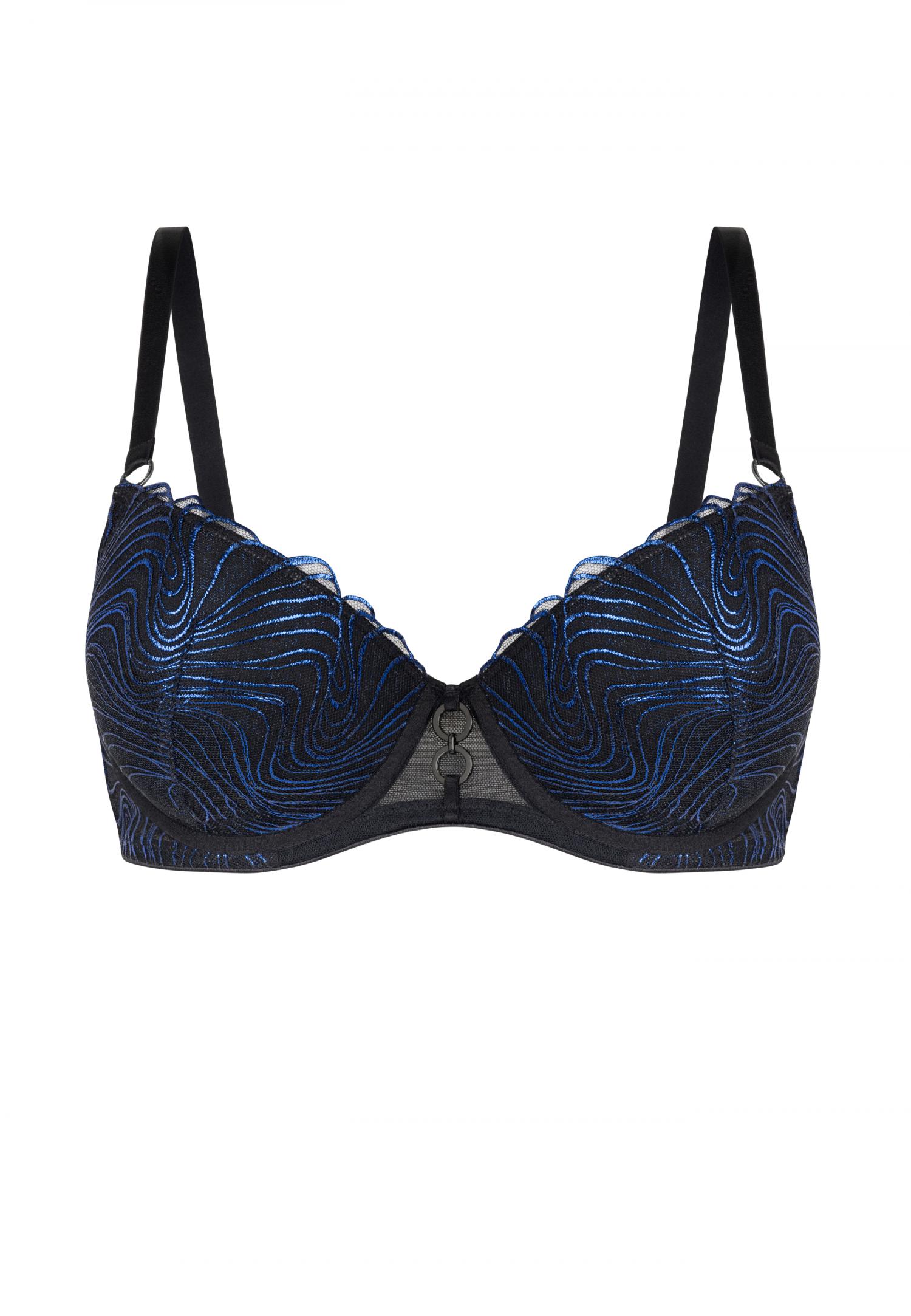 Underwired moulded cup bra with removable push-up
