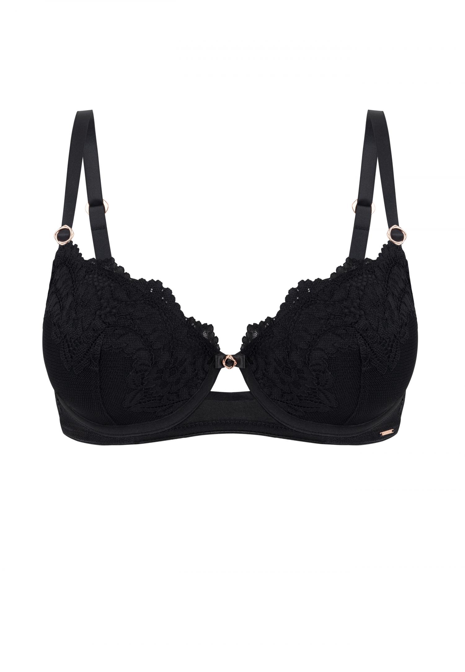 Underwired moulded cup bra with removable push-up