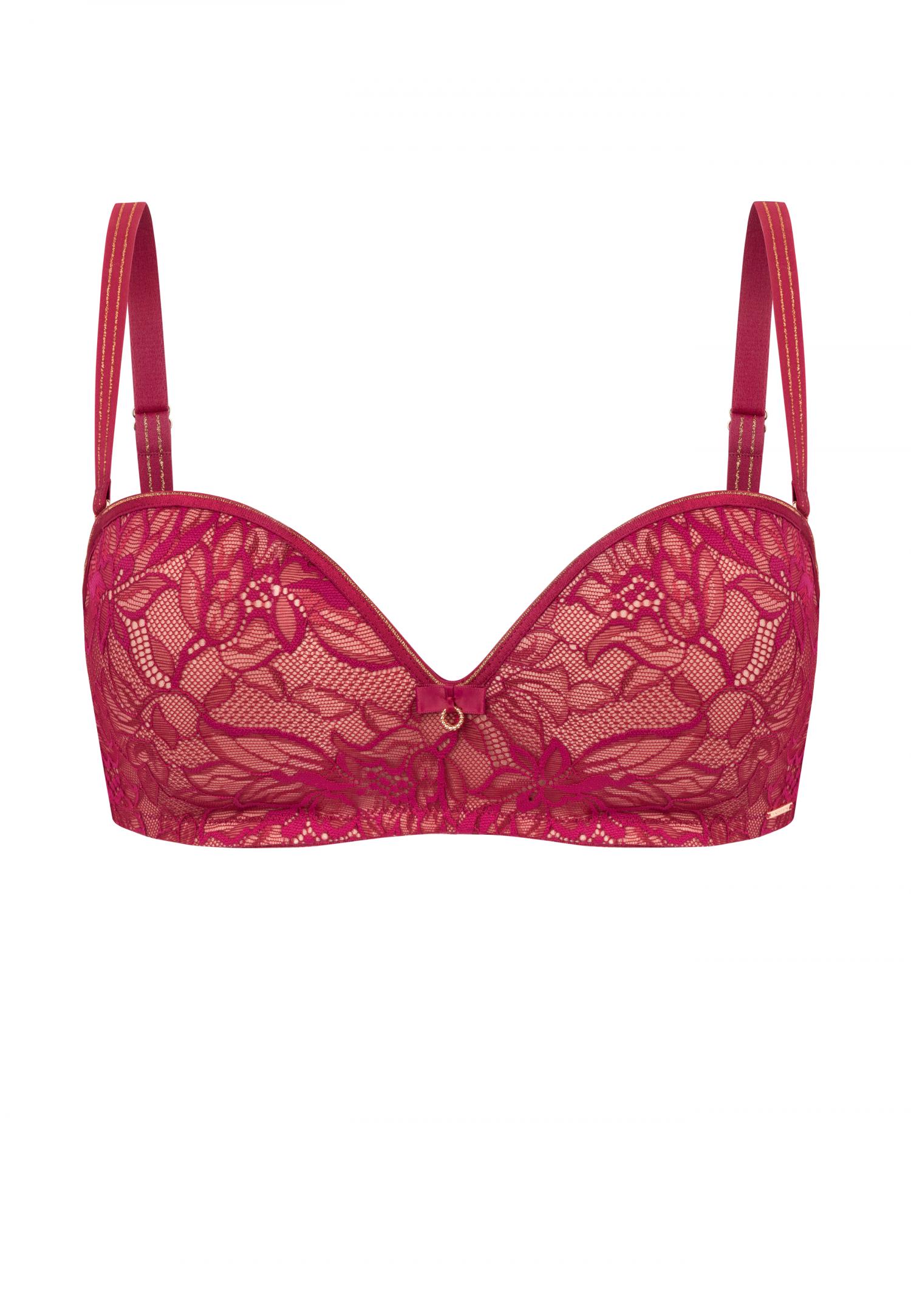 Wireless moulded double push-up balconette bra